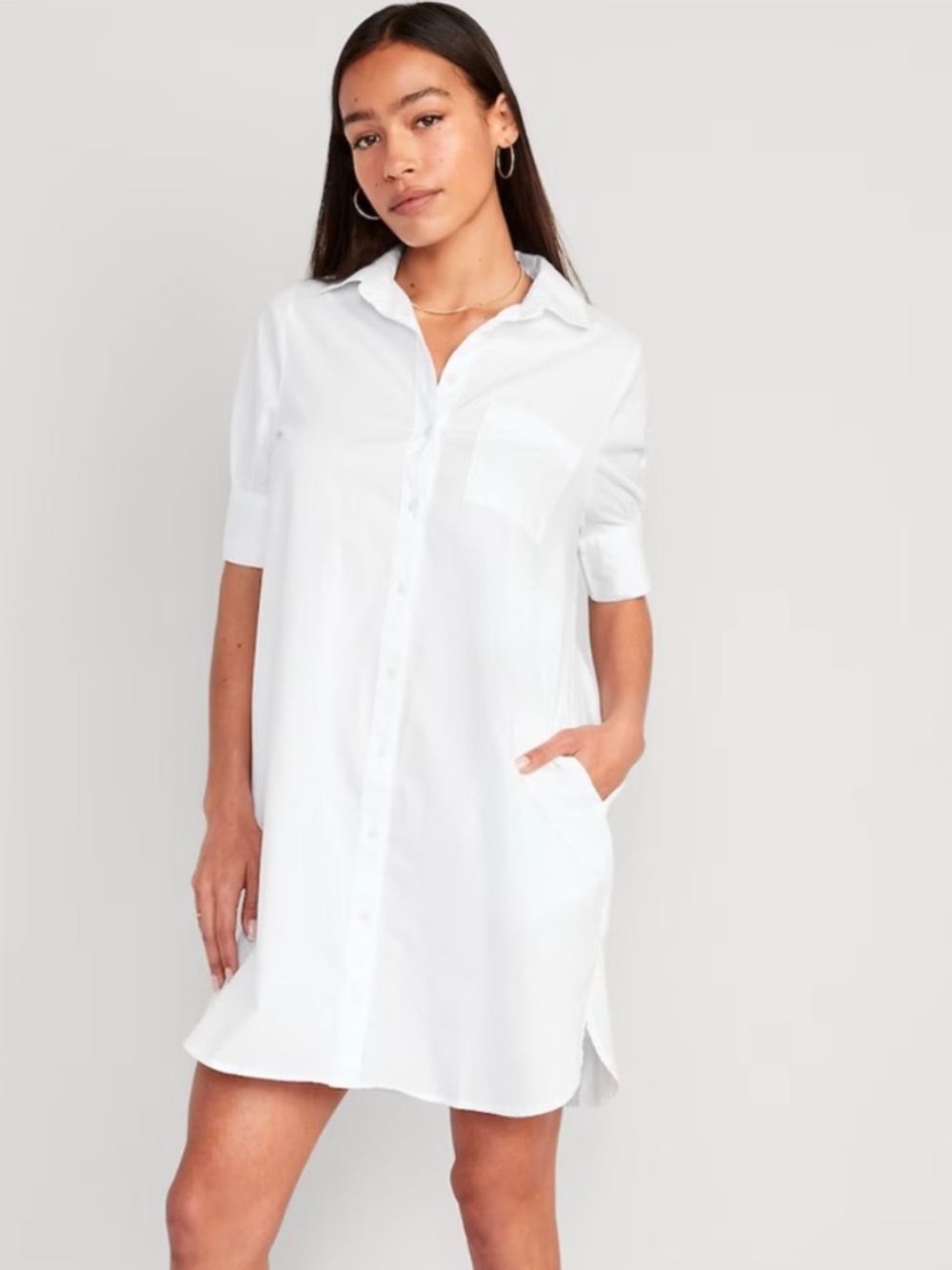 Classic crisp white shirt dress, Old Navy, size Medium